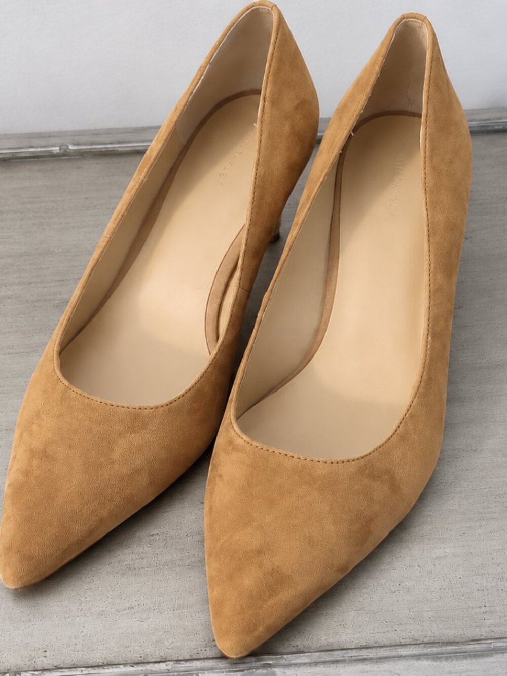 Ann Taylor Light Camel Suede Pointed Toe Low Heel Pumps Size 10M